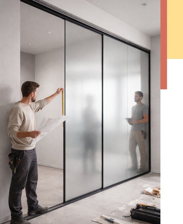 Матовые стеклянные перегородки в Троицке от 8764 руб. — монтаж и установка | ОТДЕЛОЧНИК-Трц