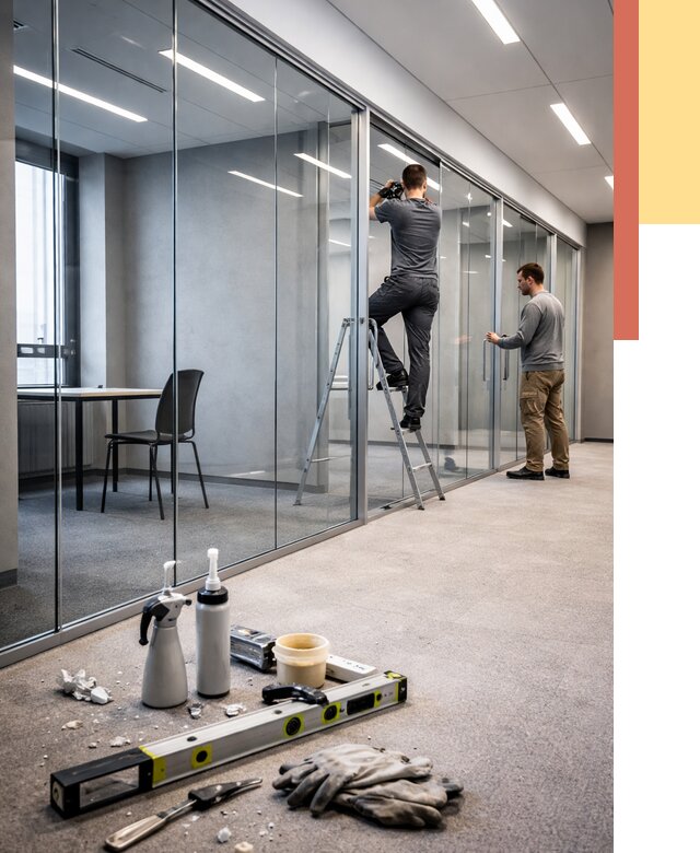 Стеклянные офисные перегородки в Троицке от 8764 руб. — монтаж и установка | ОТДЕЛОЧНИК-Трц