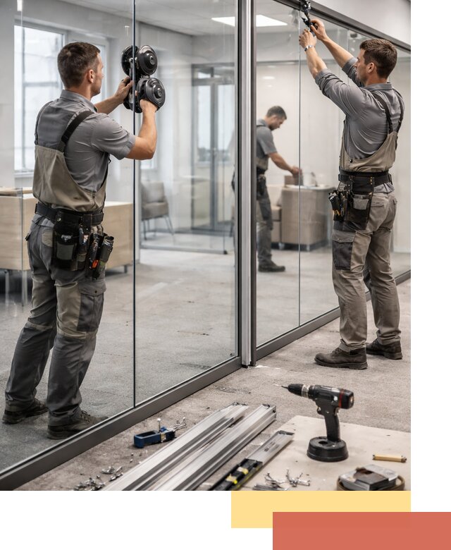 Стеклянные офисные перегородки под ключ в Троицке