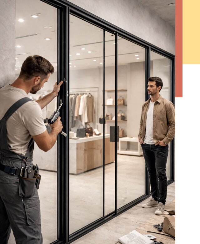 Стеклянные перегородки для магазинов в Троицке от 8455 руб. под ключ | ОТДЕЛОЧНИК-Трц