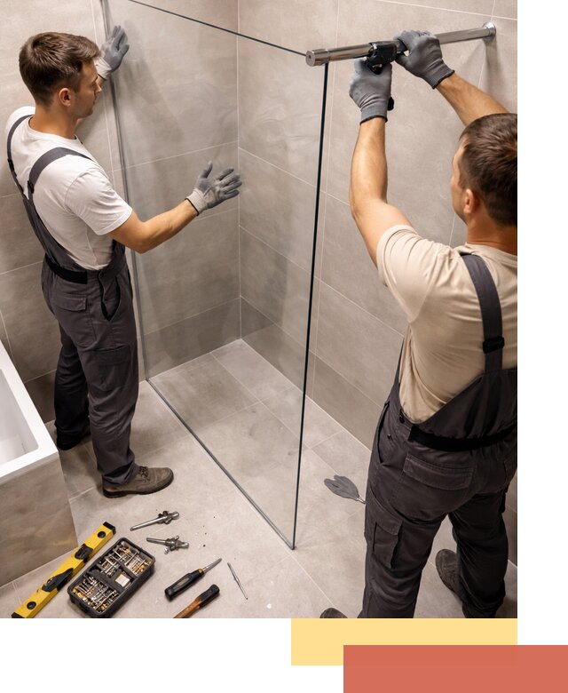 Стеклянные перегородки для душа в Троицке — изготовление и монтаж