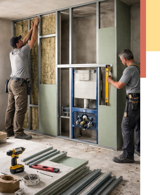 Установка сантехнических перегородок в Троицке от 8764 руб. | ОТДЕЛОЧНИК-Трц