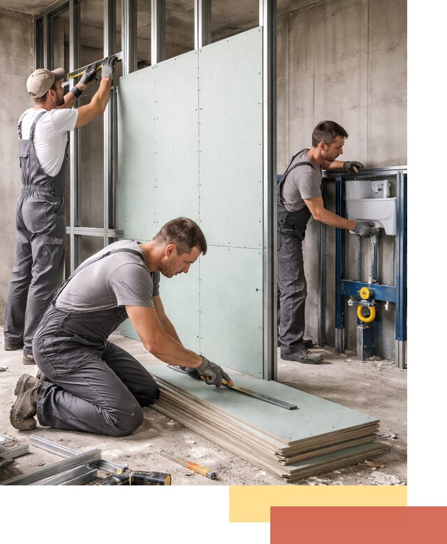 Монтаж и ремонт сантехнических перегородок в Троицке