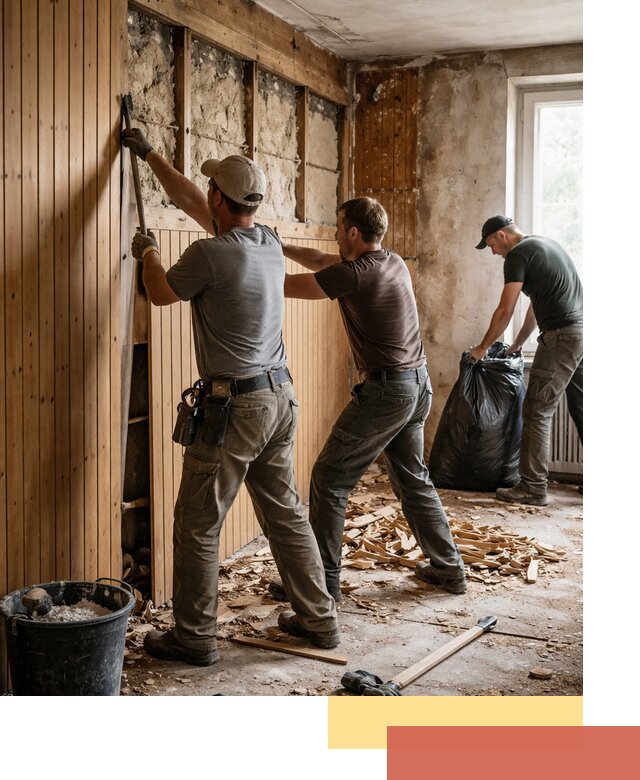 Демонтаж вагонки и вывоз материалов в Троицке