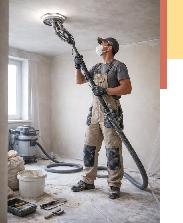 Шлифовка потолка в Троицке от 3609 руб. — услуги шлифования потолка | ОТДЕЛОЧНИК-Трц