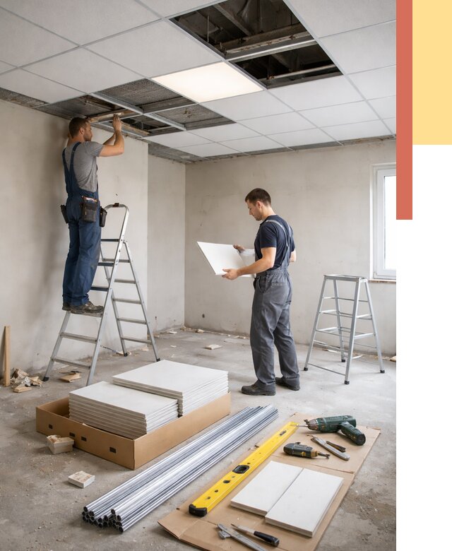 Монтаж потолка армстронг в Троицке от 4640 руб/м2 — быстрая установка под ключ | ОТДЕЛОЧНИК-Трц