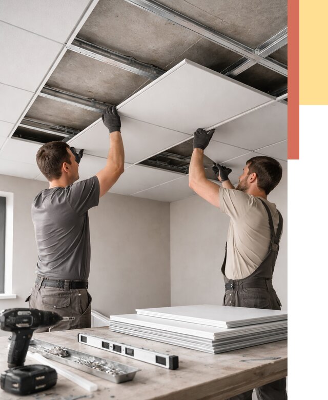 Монтаж кассетного потолка в Троицке от 4640 руб/м2 — установка и сборка | ОТДЕЛОЧНИК-Трц