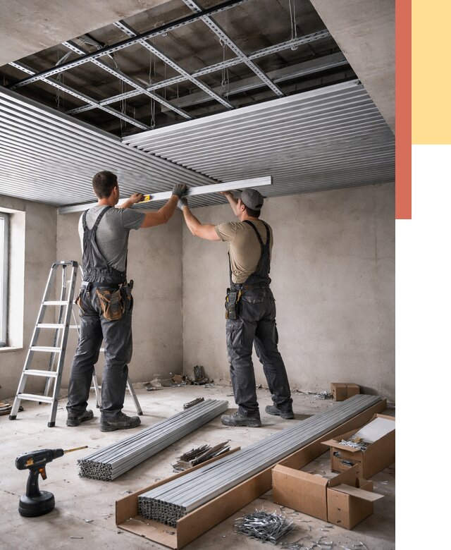 Монтаж реечного потолка в Троицке от 4640 руб. под ключ | ОТДЕЛОЧНИК-Трц