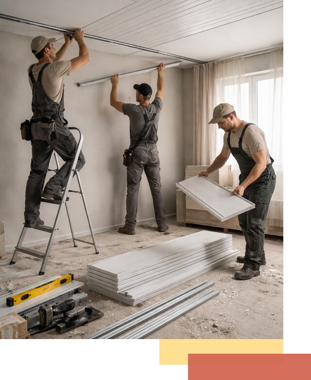 Монтаж потолка из ПВХ панелей в Троицке оперативно и качественно