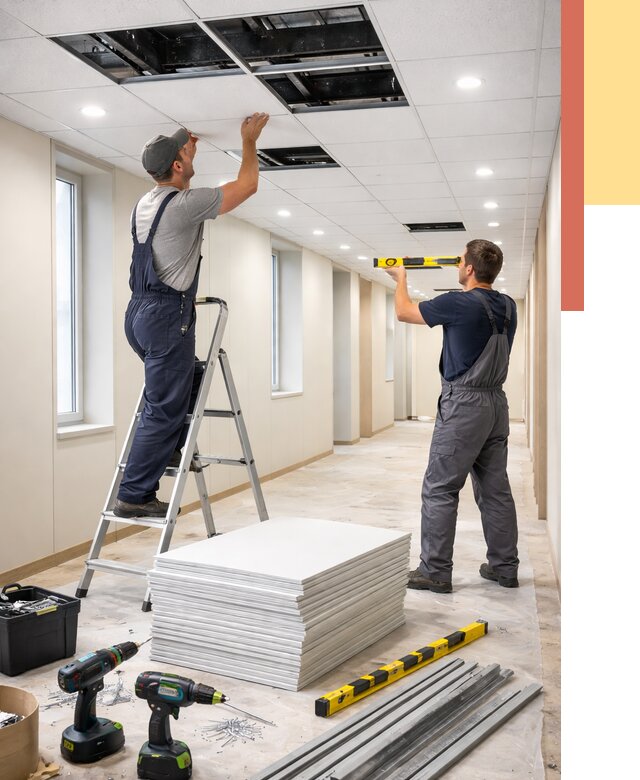 Ремонт потолка Армстронг в Троицке от 4640 руб. — быстро и недорого | ОТДЕЛОЧНИК-Трц