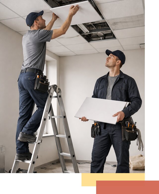 Обслуживание подвесного потолка в Троицке — ремонт и чистка