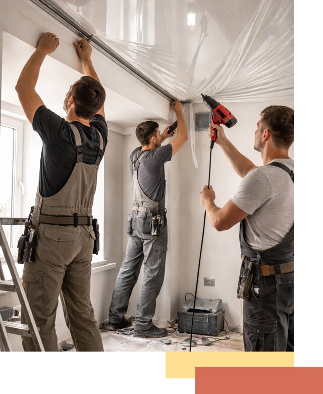 Монтаж глянцевого натяжного потолка в Троицке быстро и качественно