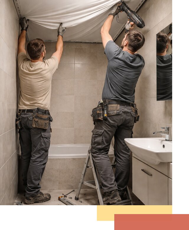 Монтаж натяжного потолка в ванной в Троицке быстро и качественно