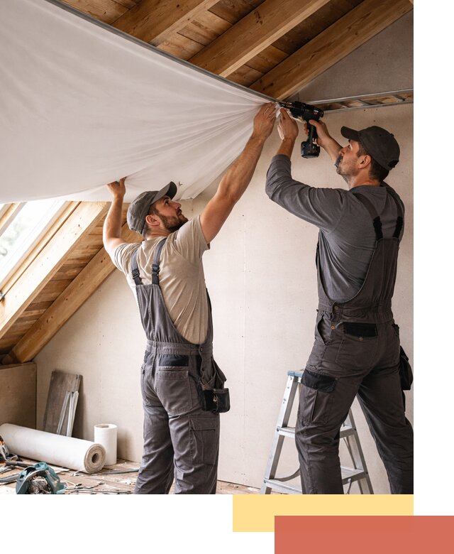 Монтаж натяжного потолка в мансарде в Троицке