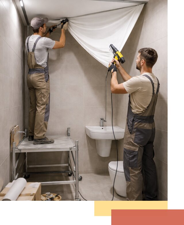 Монтаж натяжного потолка в санузле в Троицке