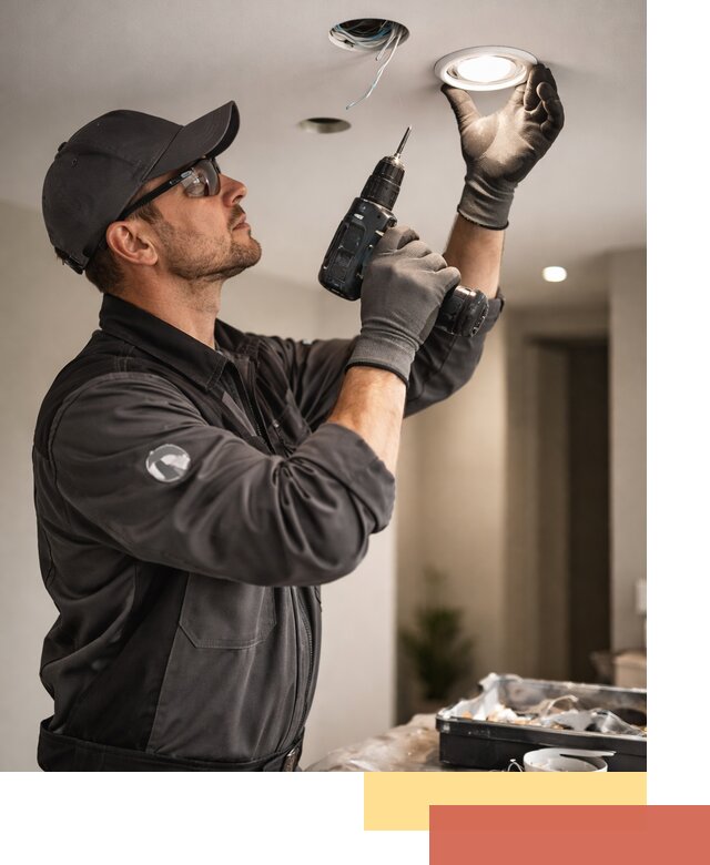 Установка точечных светильников в натяжной потолок в Троицке