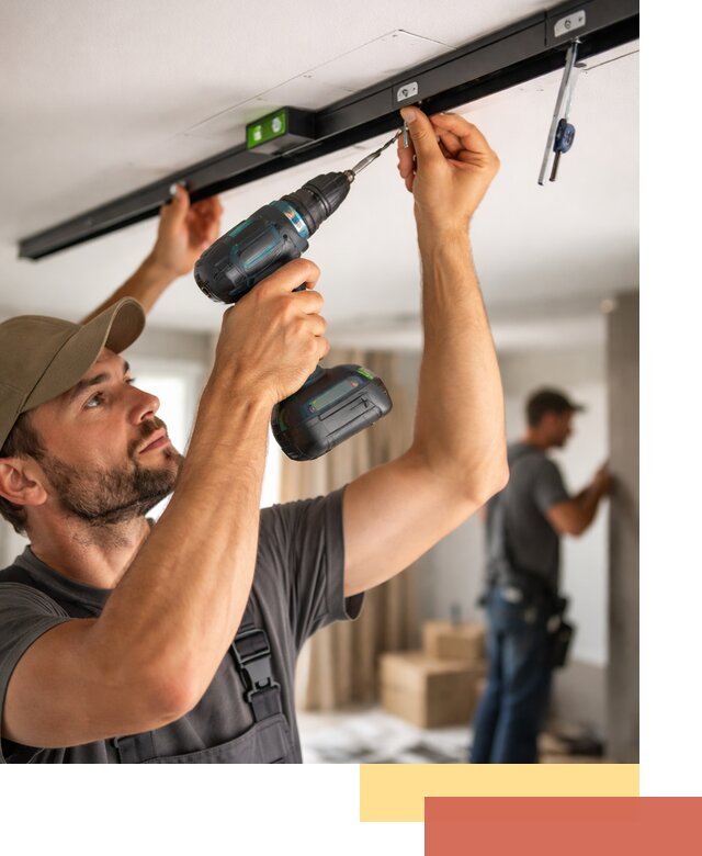 Установка трековых светильников в натяжной потолок в Троицке