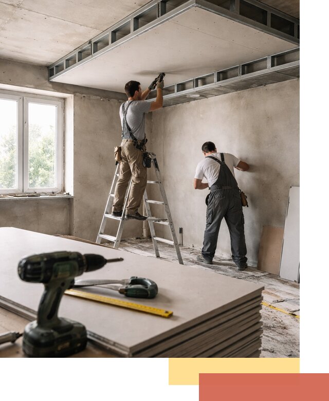 Двухуровневый потолок из гипсокартона в Троицке