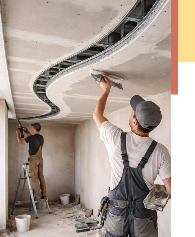 Криволинейный потолок из гипсокартона в Троицке от 2165 руб./м2 | ОТДЕЛОЧНИК-Трц