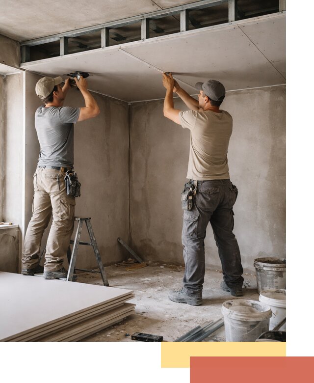 Короб из гипсокартона на потолке под ключ в Троицке