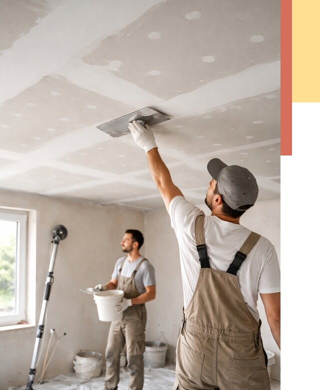Шпаклевка потолка из гипсокартона в Троицке от 3300 руб./м2 — услуги под ключ | ОТДЕЛОЧНИК-Трц