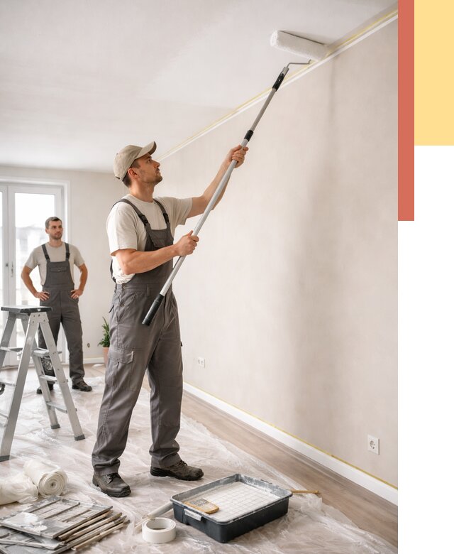 Покраска потолка из гипсокартона в Троицке от 4640 руб./м2 — услуги под ключ | ОТДЕЛОЧНИК-Трц