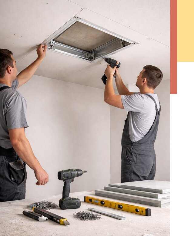 Установка люка в потолок ГКЛ в Троицке от 2578 руб. под ключ | ОТДЕЛОЧНИК-Трц