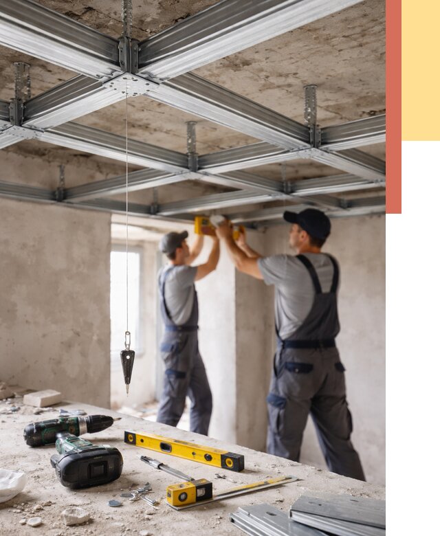 Монтаж каркаса потолка из профиля в Троицке от 4640 руб. — услуги ОТДЕЛОЧНИК-Трц