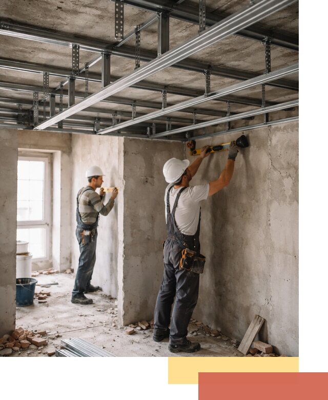 Монтаж каркаса потолка из профильного профиля в Троицке