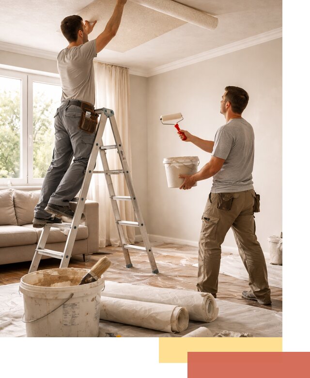 Поклейка обоев на потолок в Троицке — качественно и быстро