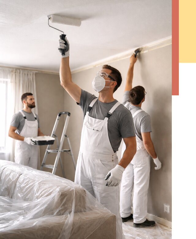 Покраска потолка водоэмельсионной краской в Троицке от 2268 руб/м² — услуги под ключ | ОТДЕЛОЧНИК-Трц