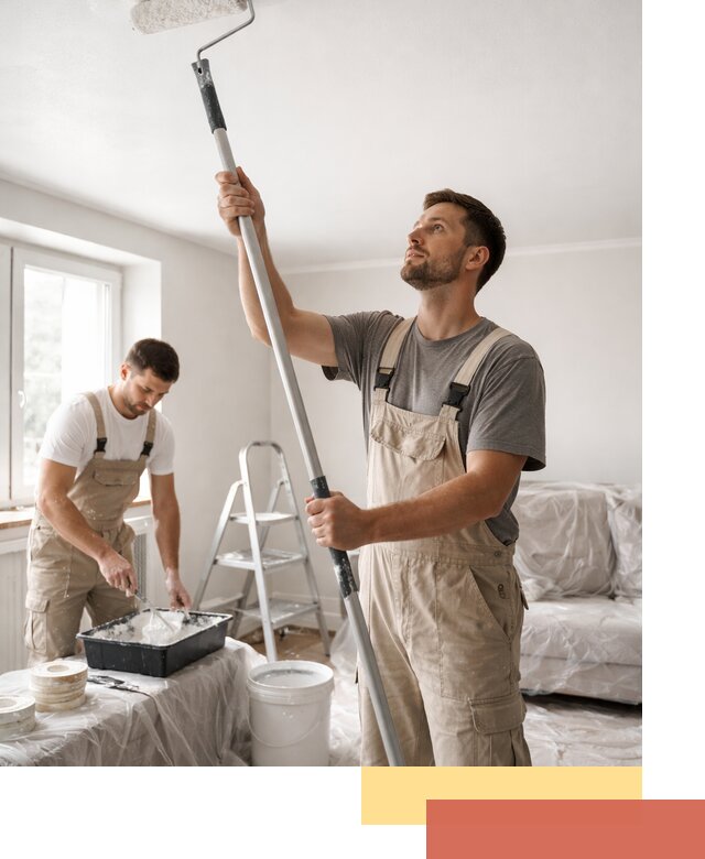 Покраска потолка водоэмульсионной краской в Троицке