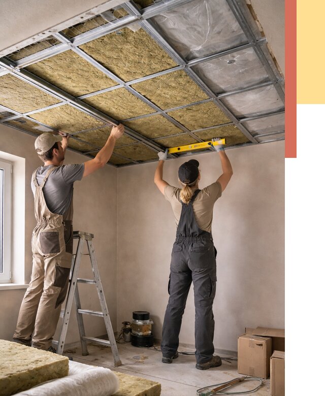 Шумоизоляция потолка в Троицке от 1289 руб. под ключ — услуги ОТДЕЛОЧНИК-Трц